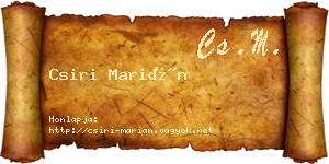 Csiri Marián névjegykártya